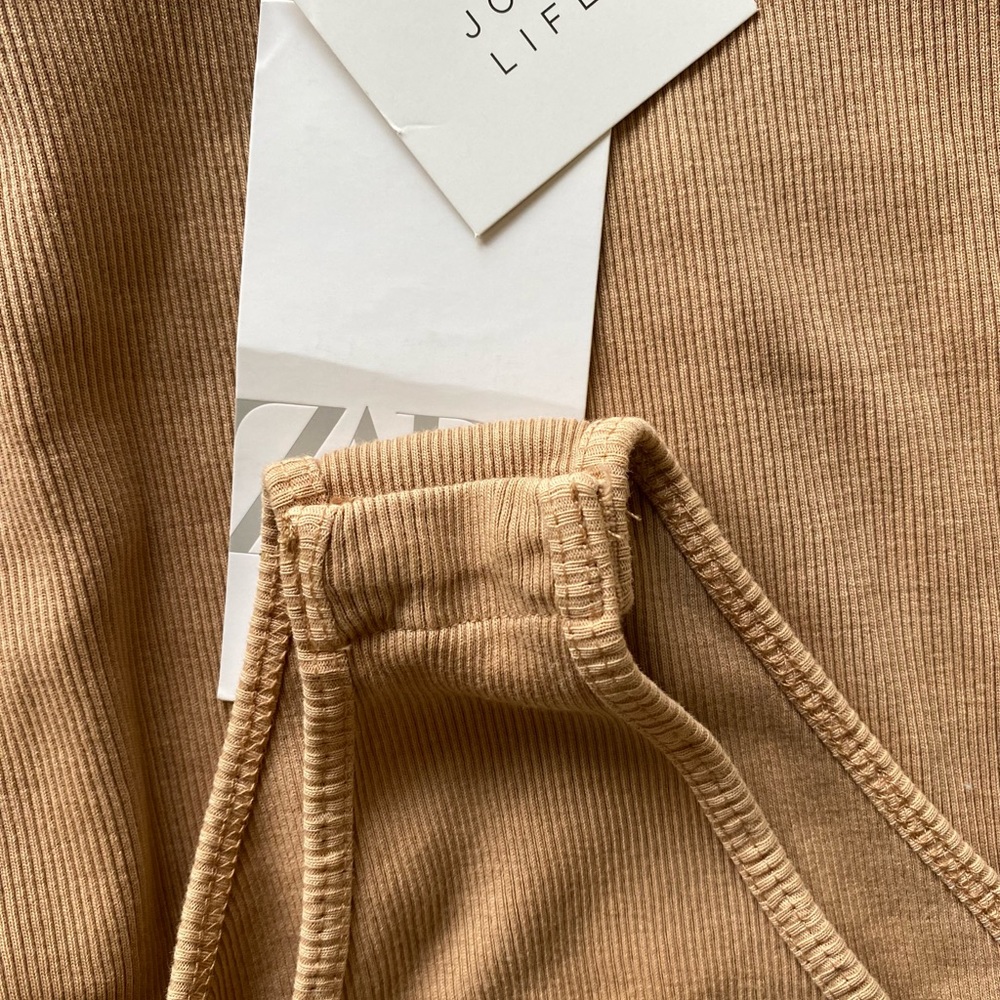 Zara Beige Ribbed Tank Top - Picture 6 of 6